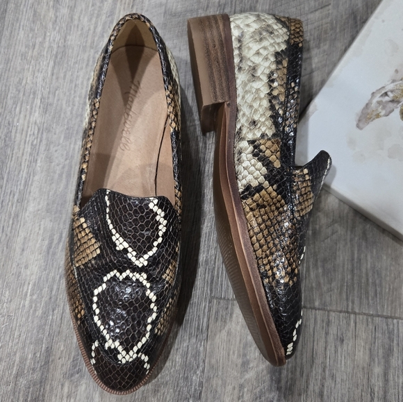 🐢 Madewell Frances Loafer Snake Embossed Leather Size 5.5 Excellent Condition - Picture 3 of 12